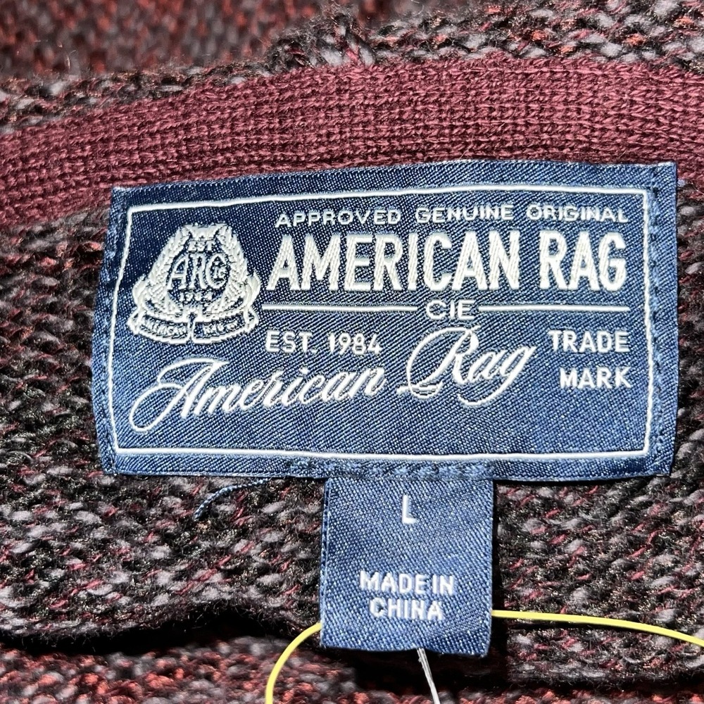 American Rag Mens Ombre-Stripe Hoodie Sweatshirt, Red Size Large Lightweight New - Picture 7 of 11